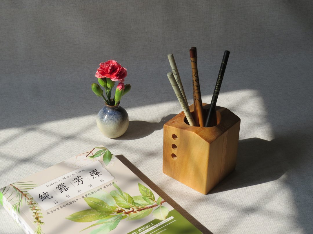 木拼系列—家屋 原木笔筒 - 笔筒/笔座 - 木头 