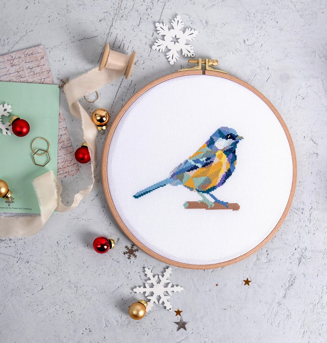 Blue Tit Bird Cross Stitch PDF Pattern 十字繡 - 编织/刺绣/羊毛毡/裁缝 - 其他材质 