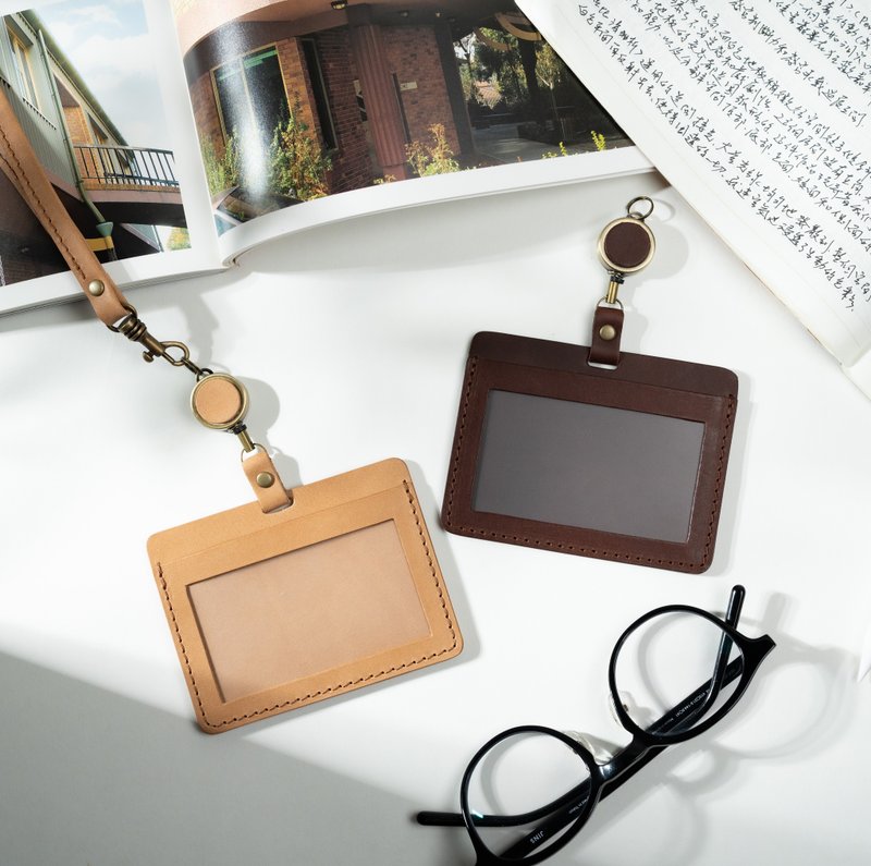 新 横式伸缩识别证 / ID Badge Holder/ Gogoro / 证件套 /抗干扰 - 证件套/卡套 - 真皮 