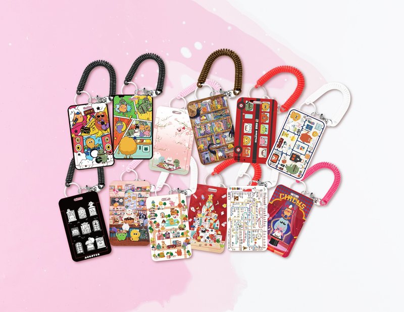 卡套 - 附弹簧伸缩绳 - 证件套/卡套 - 塑料 多色