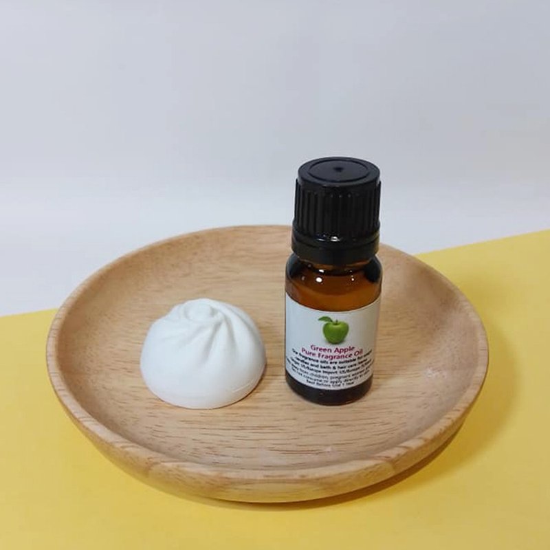 造型扩香石配香薰油(青苹果) - 香薰/精油/线香 - 其他材质 白色