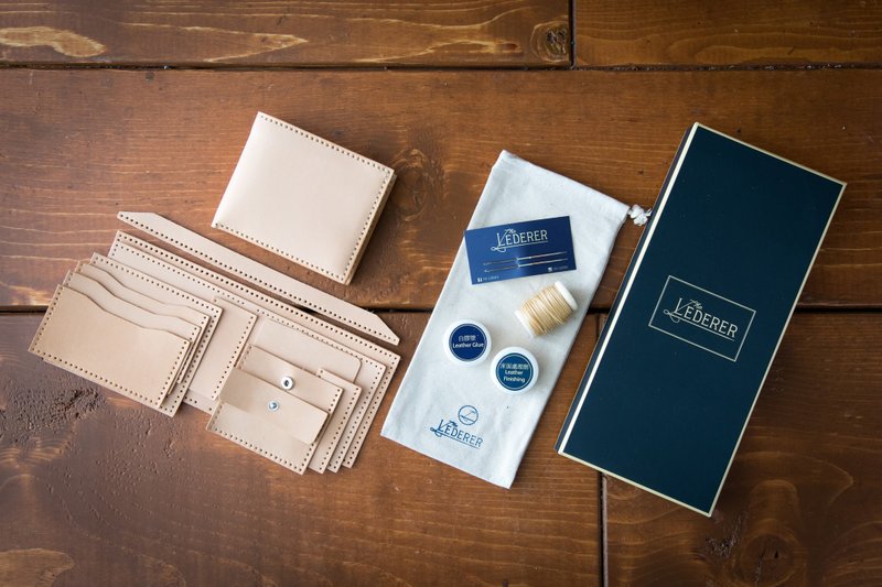 情侣套装 零钱短夹2个。手缝皮革材料包。SPS004 - 皮件 - 真皮 