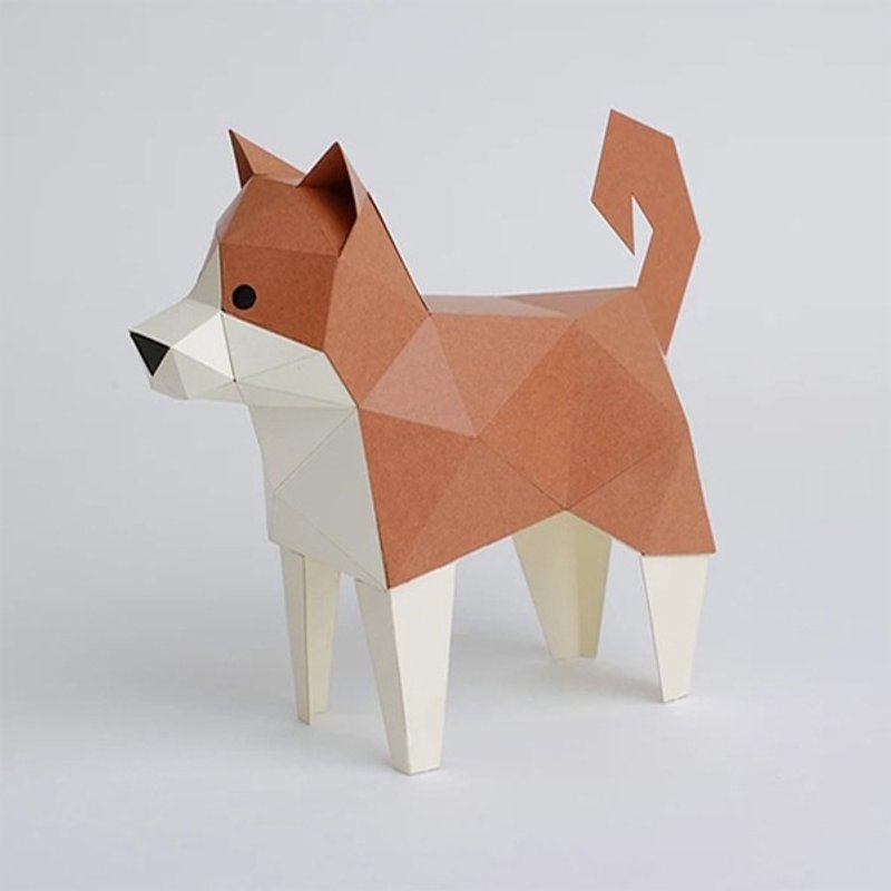 bog craft 立体动物纸艺 Shiba Inu - 柴犬 Ss 小型站立式 TINY - 摆饰 - 纸 橘色
