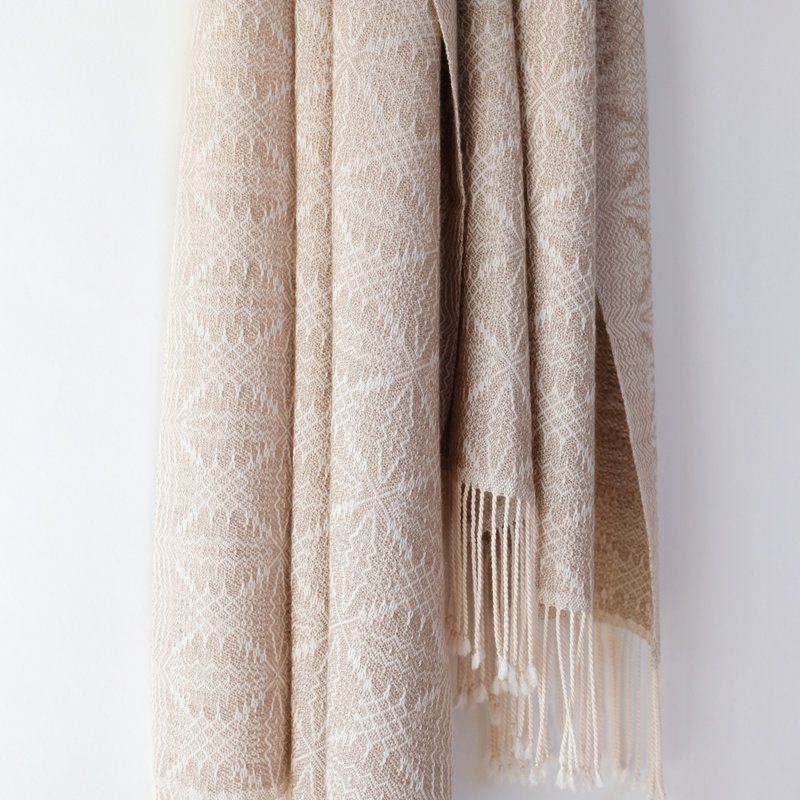 Cashmere 手工编织喀什米尔丝绸围巾【柊华02】 - 围巾/披肩 - 丝．绢 