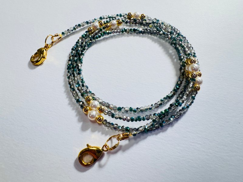 迷之作—灰绿唯一迷钻设计款手串口罩链/眼镜链 - 眼镜/眼镜框 - 水晶 绿色