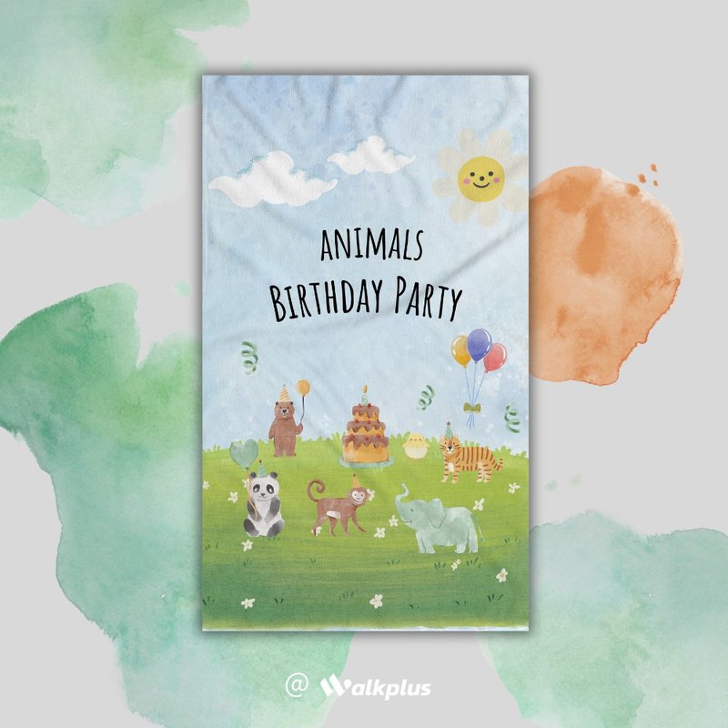 【Walkplus】快干大毛巾(动物好朋友B款)(尺寸:75*130CM) - 毛巾浴巾 - 聚酯纤维 