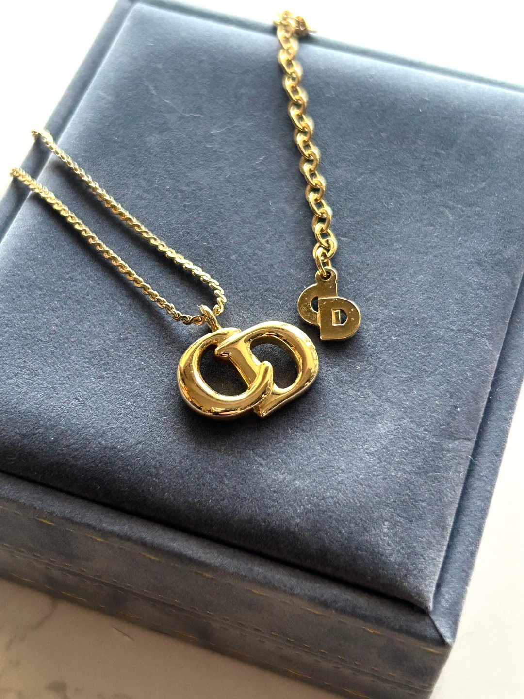 中古Dior 金色Logo简约复古颈链 项链 首饰饰品 二手 古董 礼物 - 项链 - 其他金属 金色