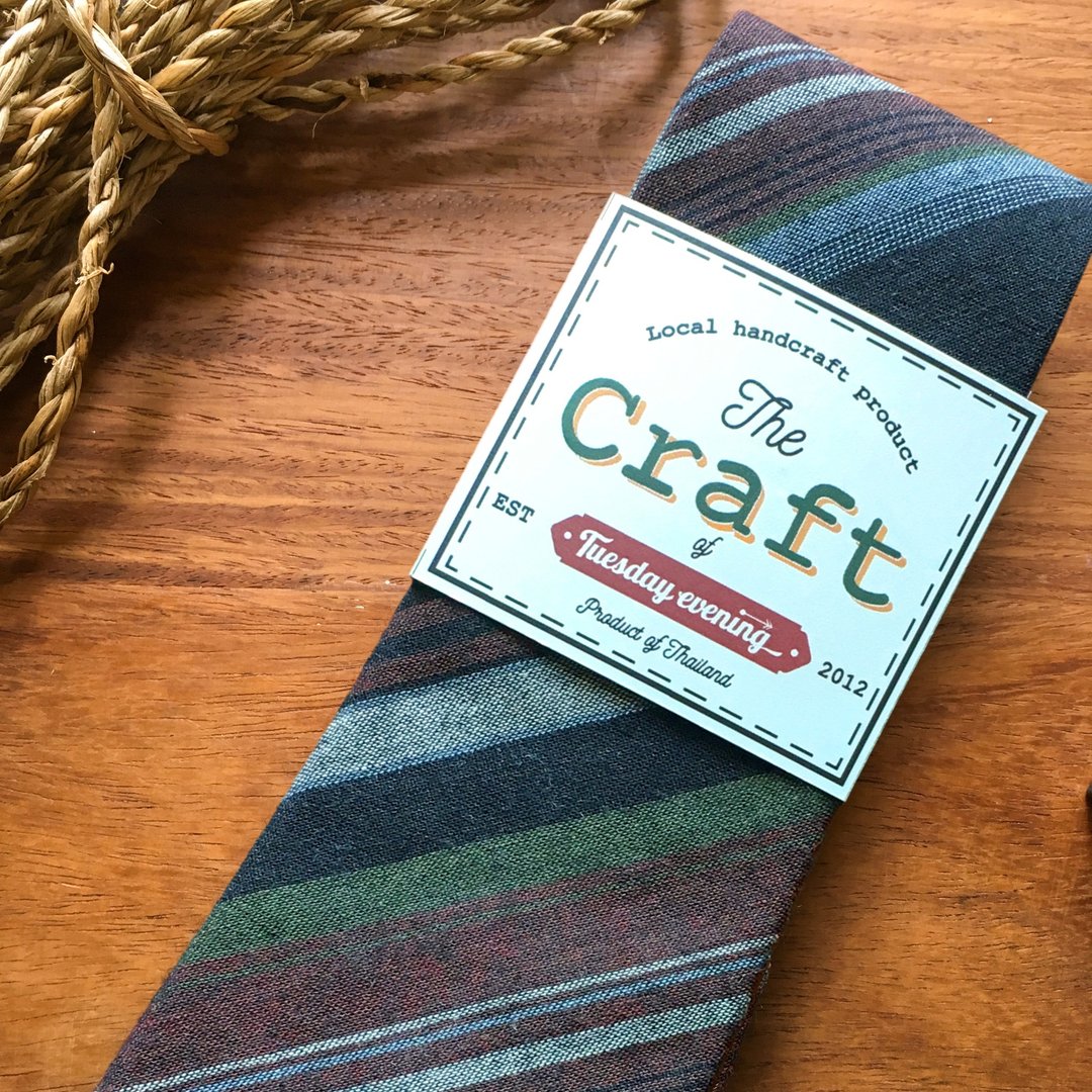 The Craft Multi-Color Mix Stripe Necktie - 领带/领带夹 - 棉 多色