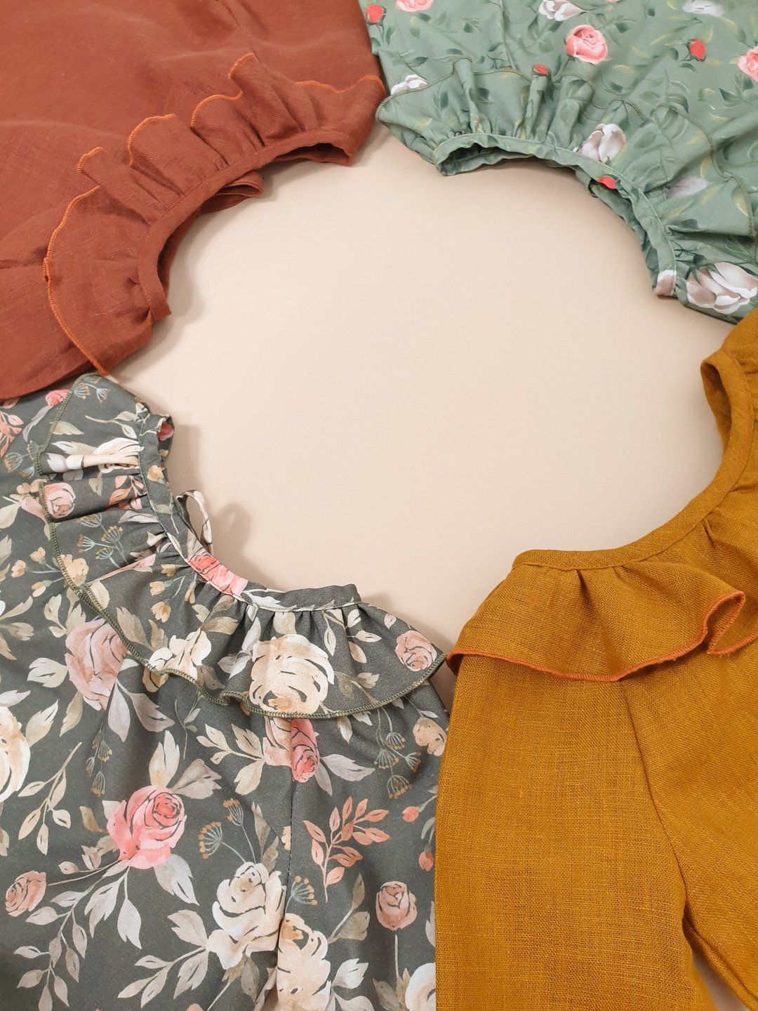 Natural linen boho blouse for baby / toddler girl, boho baby girl blouse - 童装上衣 - 棉．麻 多色