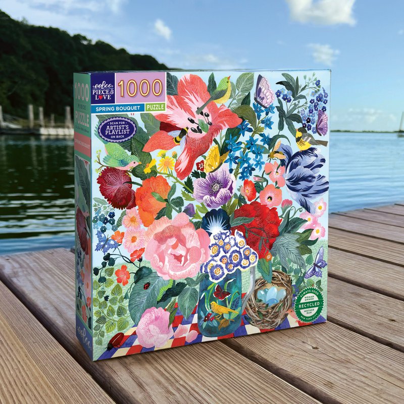 eeBoo 1000片拼图 - Spring Bouquet 1000 Piece Puzzle 春天花束 - 拼图 - 纸 多色