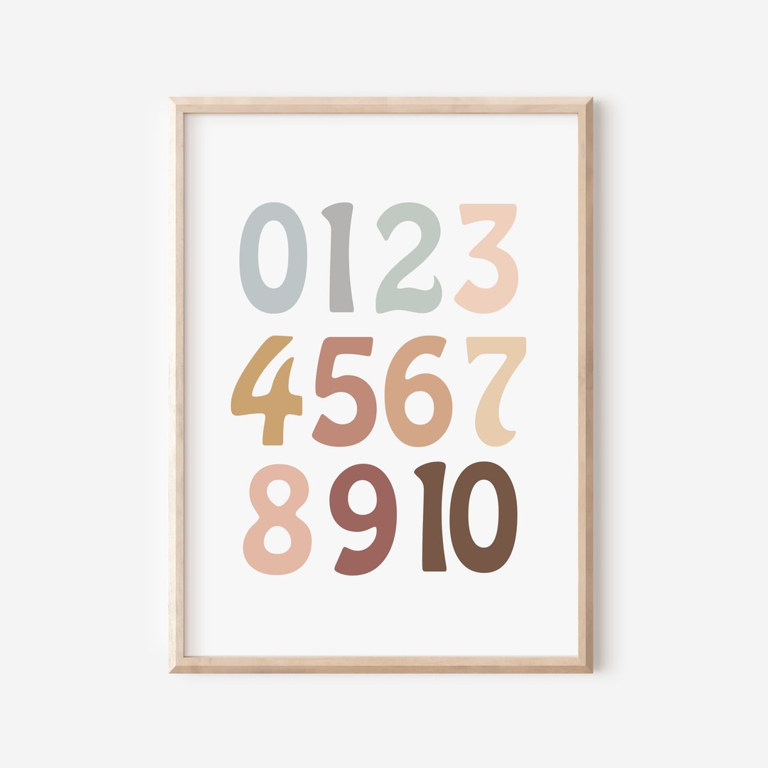 中性色数字0-10－数位下载婴儿房海报 - 电子手绘真人画像/绘画/插画 - 其他材质 