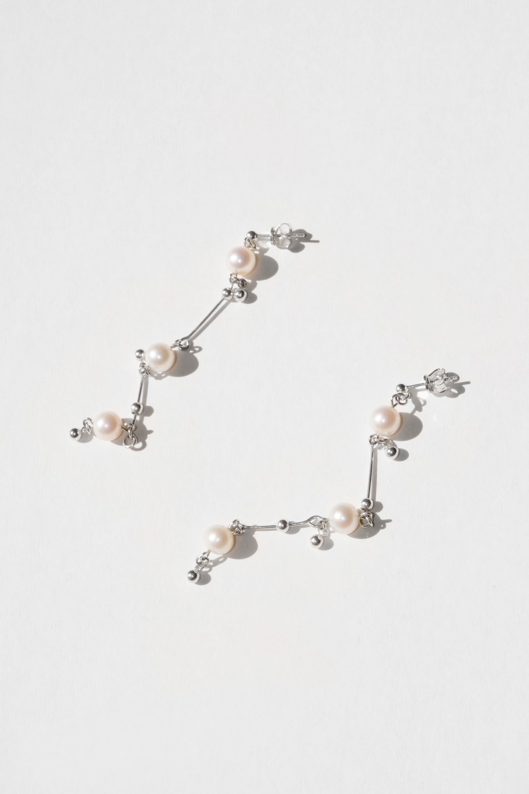 Falling Stars Earring 繁星点点耳坠 - 耳环/耳夹 - 纯银 银色