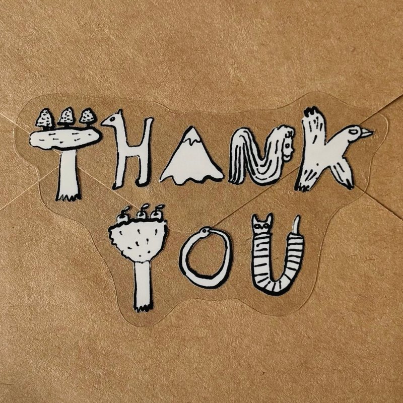 贴纸 sticker THANK YOU 插画 - 贴纸 - 塑料 黑色