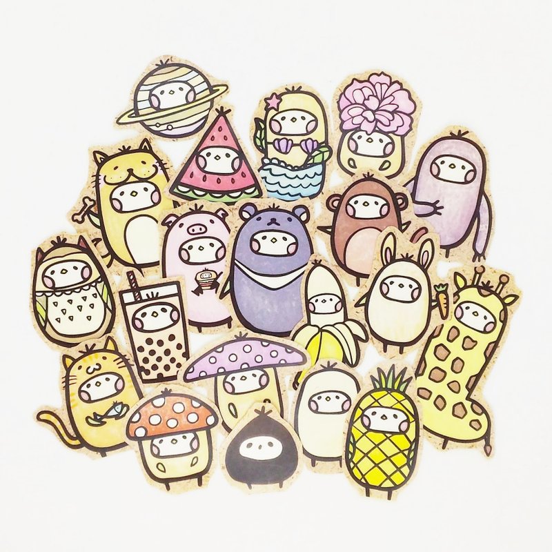 布籽生物│原创插画贴纸 - 贴纸 - 纸 多色