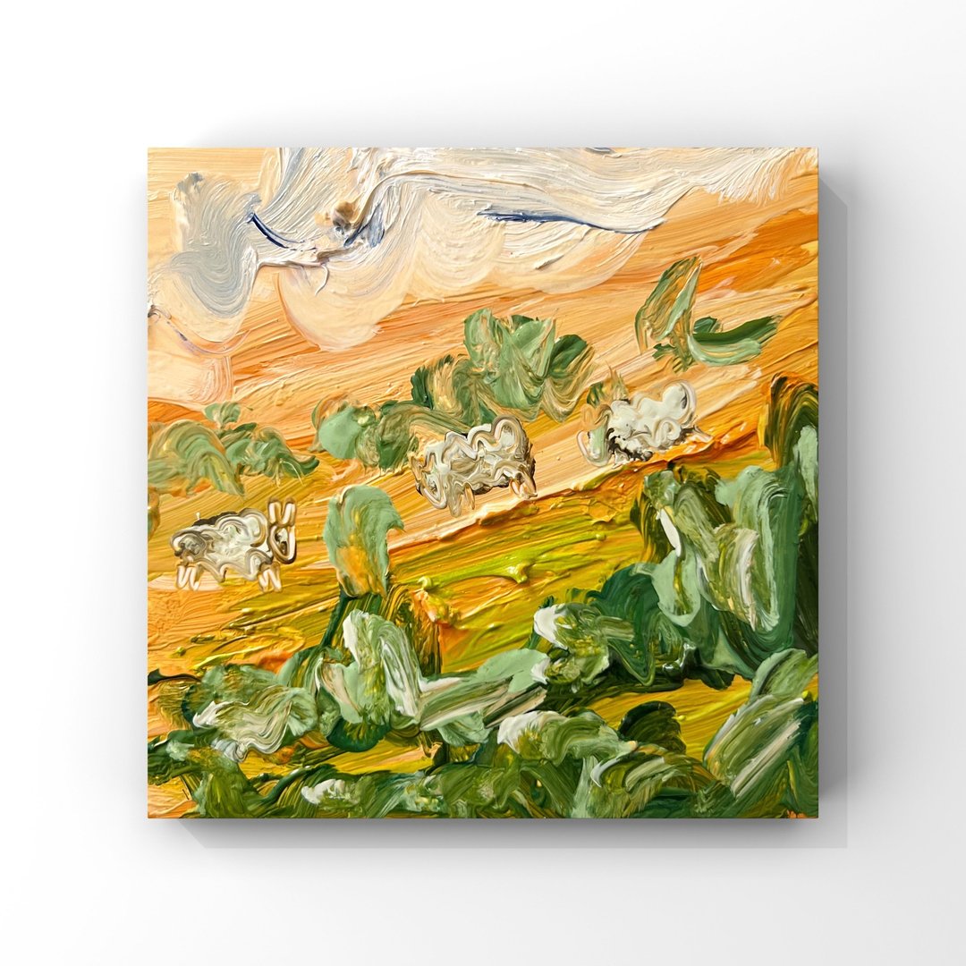 日落托斯卡纳风景原画意大利自然绵羊放牧艺术品 - 海报/装饰画/版画 - 其他材质 多色