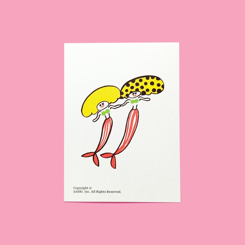 明信片 小海报 防水贴纸 机车贴纸 行李箱贴纸 姐妹 卡片 万用卡 - 卡片/明信片 - 纸 粉红色