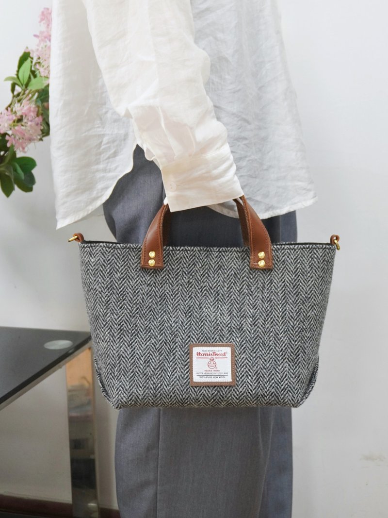 随身小包 tote / 手提包 / 英国粗花呢 - 大容量日常手提袋 - 手提包/手提袋 - 羊毛 