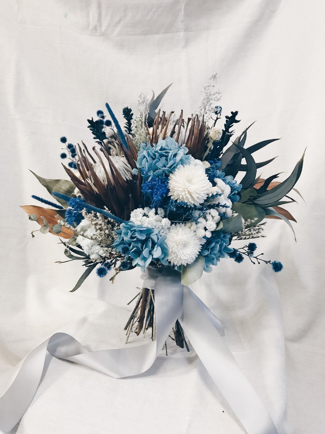 【Hermes】TFC Wedding 婚礼 干燥花 捧花 手腕花 胸花 蓝 绿 白 - 干燥花/捧花 - 植物．花 