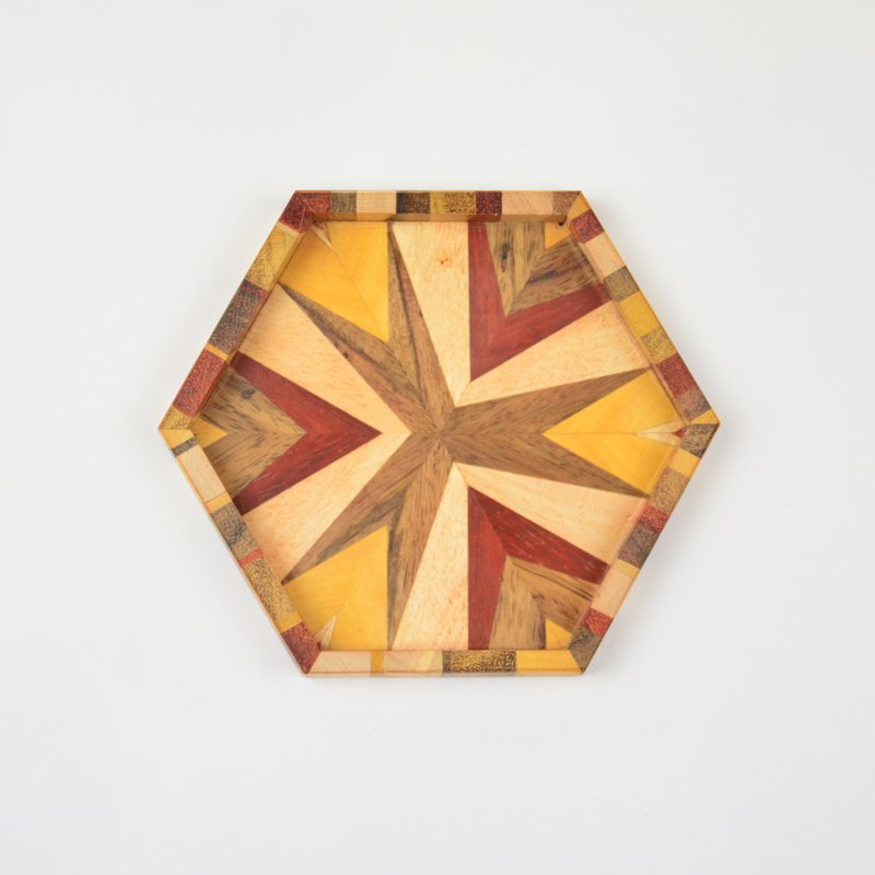 拼木万花筒茶碟-公平贸易 - 浅碟/小碟子 - 木头 咖啡色