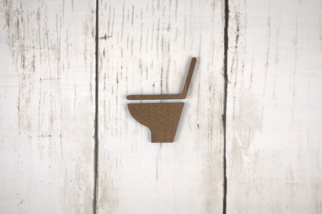 Toilet sign 2 Brown TOILET (S2-B) - 墙贴/壁贴 - 木头 咖啡色