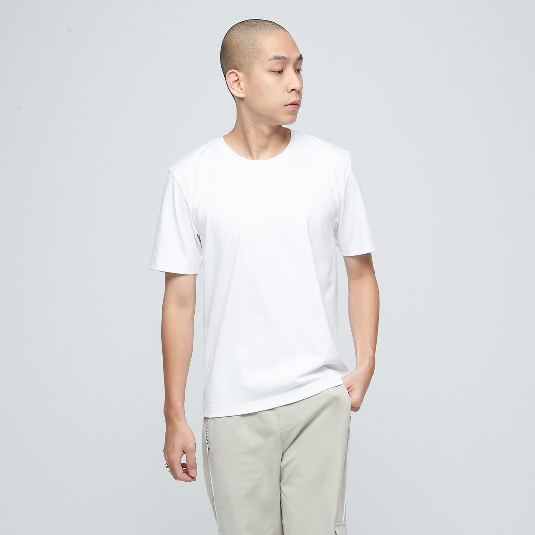 不可退换 /吸排舒适上衣(中性)-白砂白 - 男装上衣/T 恤 - 聚酯纤维 白色