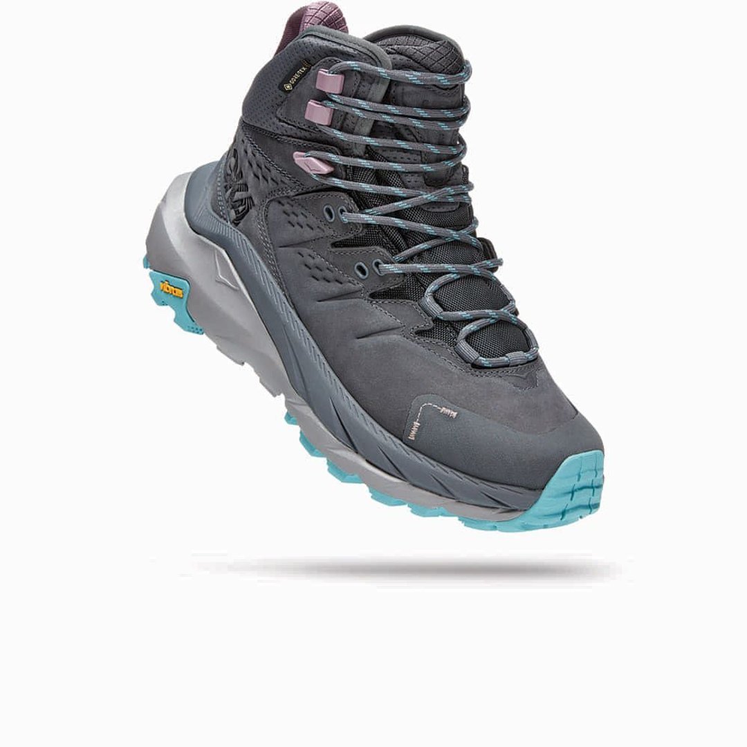 【HOKA】女 Kaha 2 Goretex 登山鞋 城堡岩灰/黛蓝 - 女款运动鞋/球鞋 - 聚酯纤维 黑色