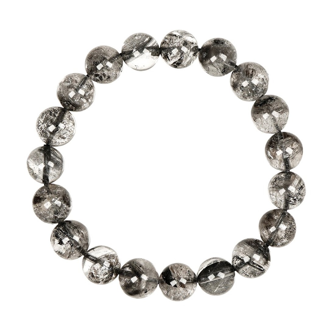【正佳珠宝】闪灵钻 高品赫基蒙黑闪灵 9.8-10.3mm 闪灵钻手珠 - 手链/手环 - 半宝石 多色