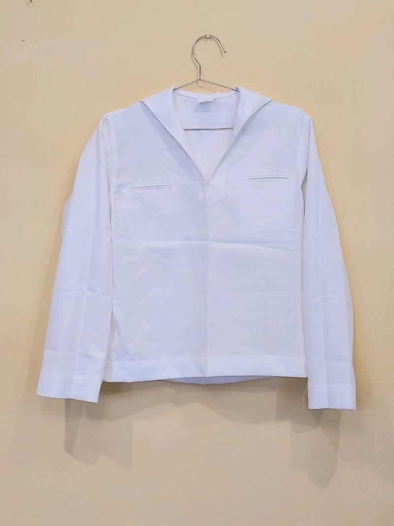 Deadstock 古着 美国海军公发 纯白色 水手水兵服 套头外套 A款 - 男装外套 - 聚酯纤维 白色