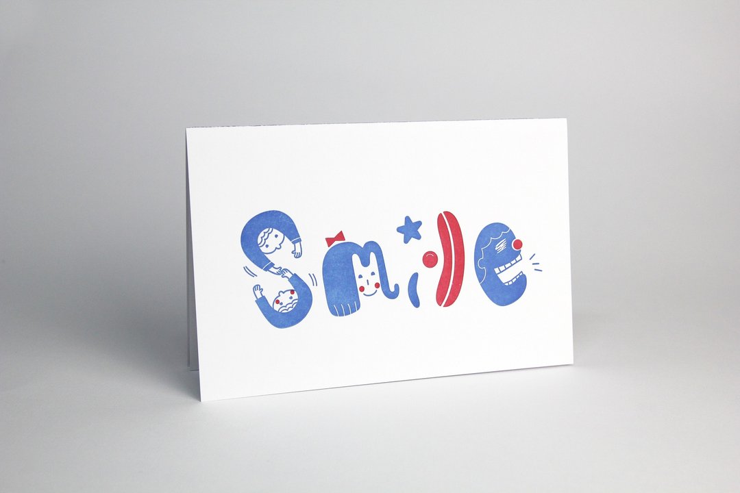 【凸版印刷】Smile(180磅美术纸/信封) 毕业礼物/万用卡/圣诞卡 - 卡片/明信片 - 纸 