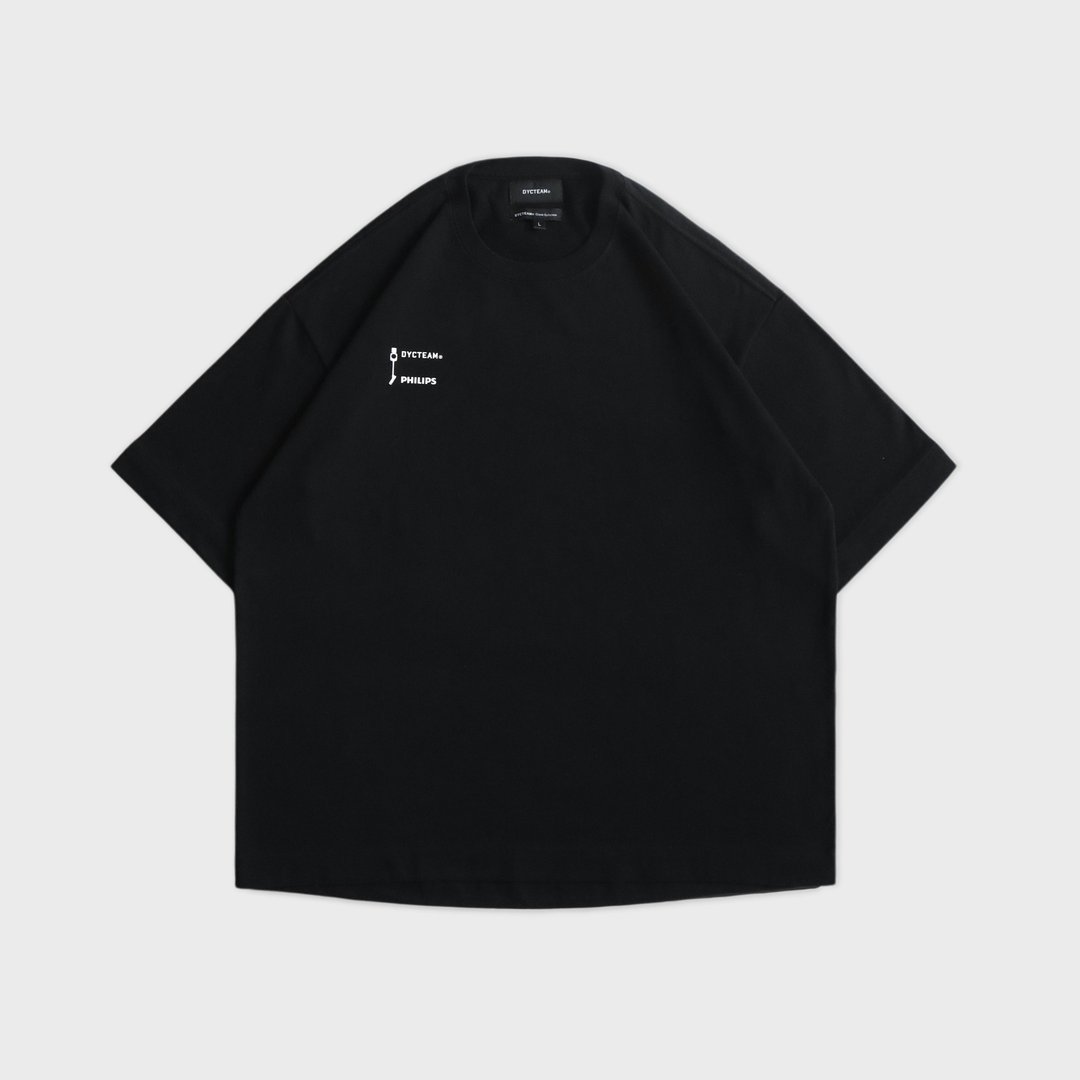 DYCTEAM x PHILIPS - 联名落肩 TEE - 男装上衣/T 恤 - 其他材质 黑色