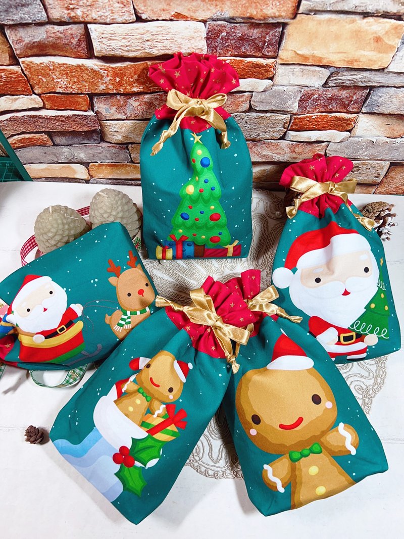 七款圣诞小物 束口袋 收纳袋 随身包 - 束口袋双肩包 - 棉．麻 