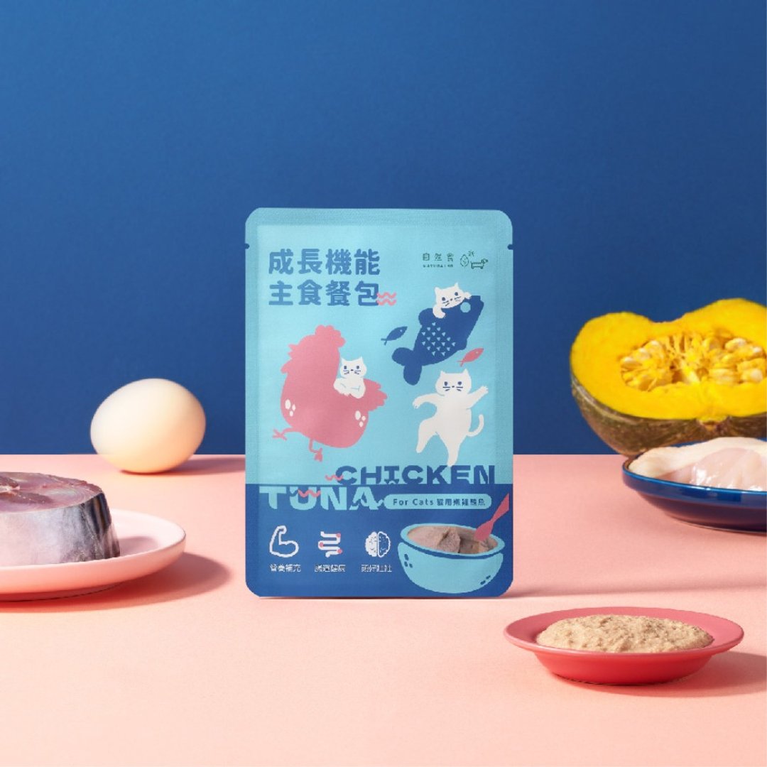 幼猫营养猫咪主食餐包 【嫩鸡鲔鱼】猫肉泥 幼猫主食罐 幼猫饲料 - 猫罐头/鲜食 - 新鲜食材 蓝色