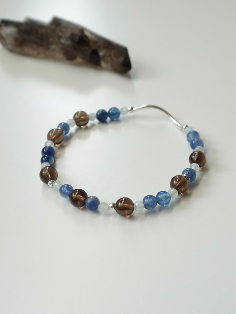 烟海轻语/茶晶 蓝晶石 海蓝宝/水晶手链 定制化 - 手链/手环 - 水晶 蓝色