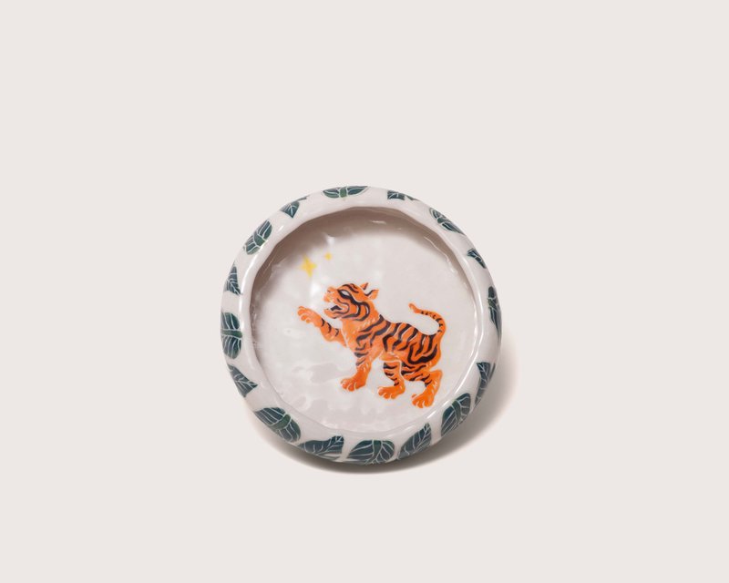 陶瓷 丛林摘星虎 浓汤碗 浅碗 平底碗 Ceramic Bowl - 碗 - 陶 