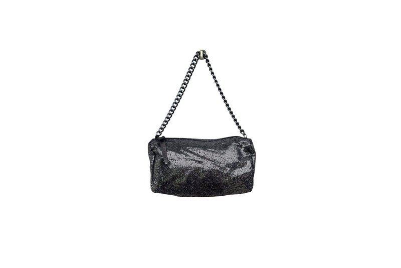 LOUISON PARIS 品牌小巧手提 // 肩背包，缀满银色亮片。 - 手提包/手提袋 - 聚酯纤维 银色