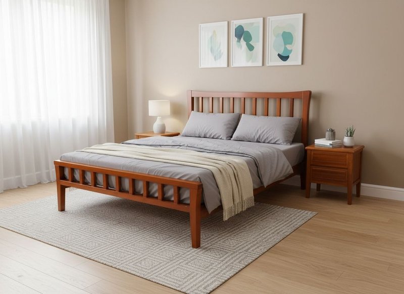 皇冠实木床架-标准双人 - 其他家具 - 木头 
