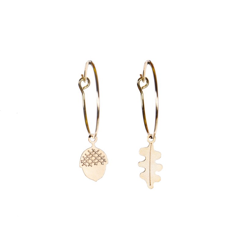 Titlee 橡果耳环 - 耳环/耳夹 - 铜/黄铜 金色