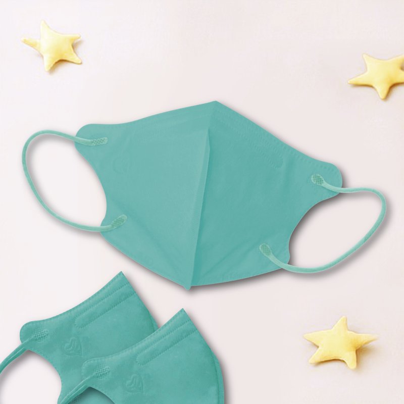 天心/医疗口罩/2~4岁/幼童立体30入/蜡笔系列/龟龟绿/素色 - 口罩 - 其他材质 