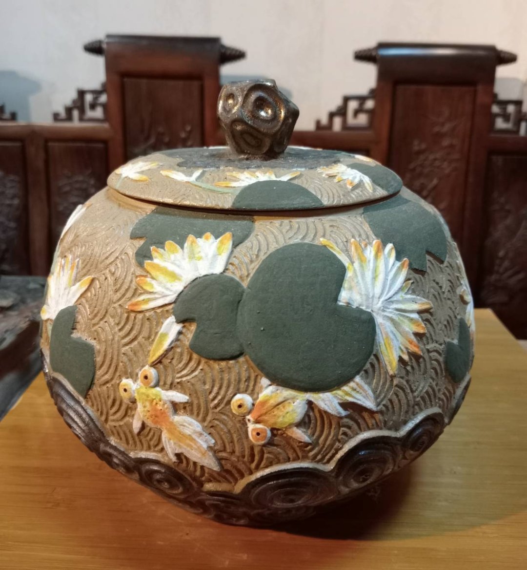 手工刻花__茶仓系列-悠游 - 茶具/茶杯 - 陶 咖啡色