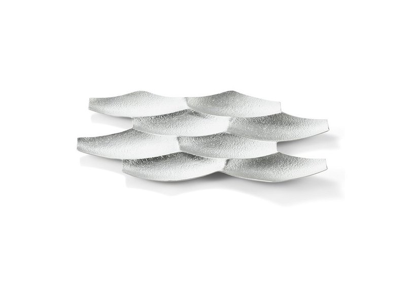 水波纹盘 – L - 盘子/餐盘/盘架 - 贵金属 银色