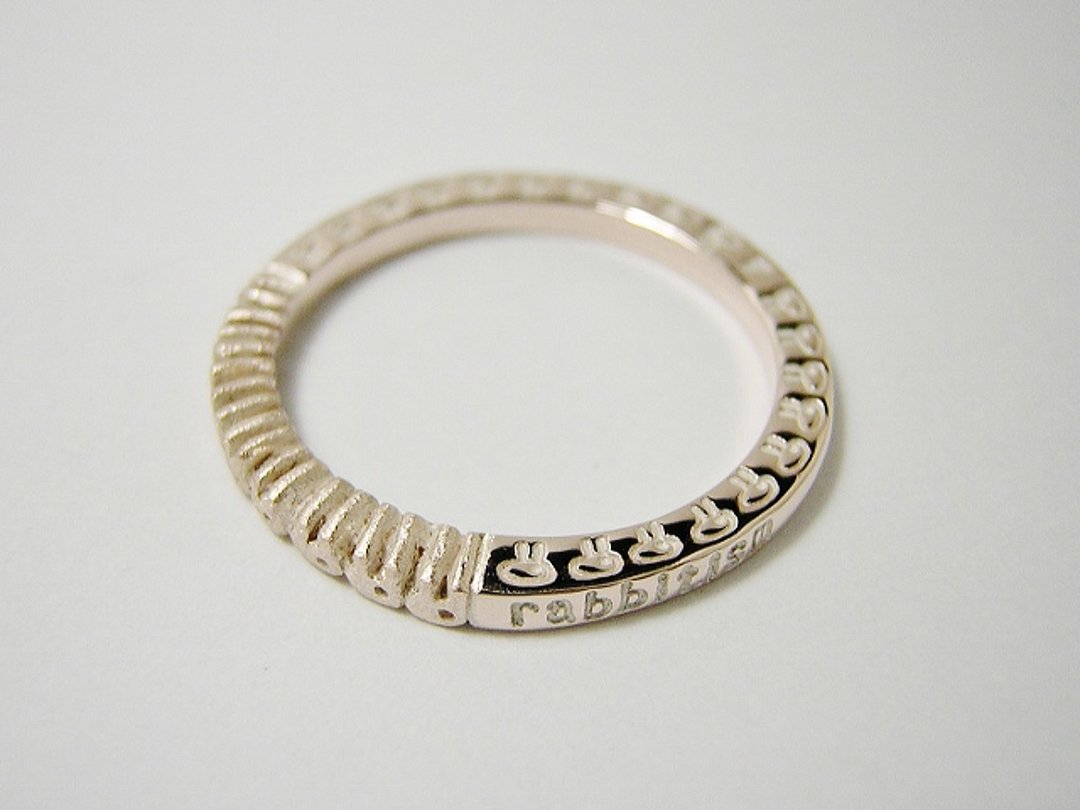rabbitism - pink silver (mille+-feuille)(Price for 1 ring only) 戒指 指环 指環 堆疊環 兔 兎 - 戒指 - 其他材质 粉红色