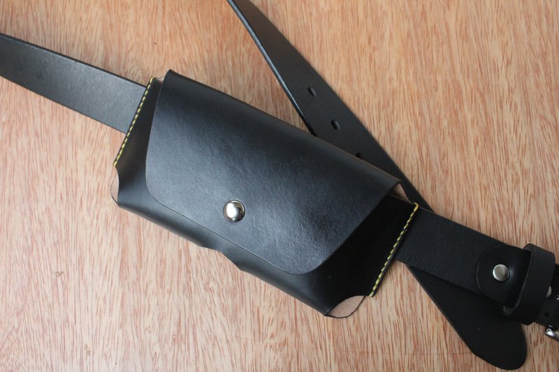 【Mini5】手工真皮手机腰包(黑) - 其他 - 真皮 黑色