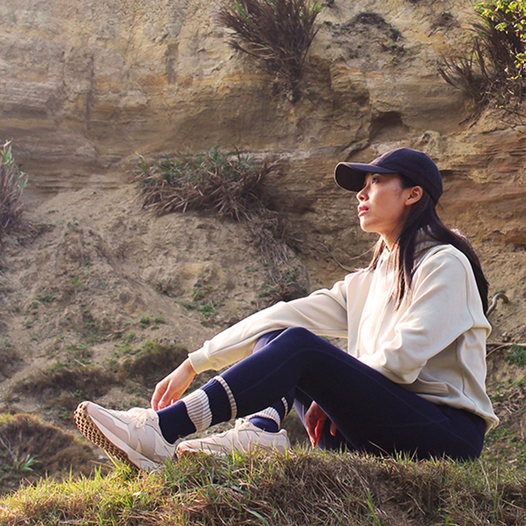 【FOOTER】云霭高筒登山袜(女-T206M) - 袜子 - 棉 蓝色