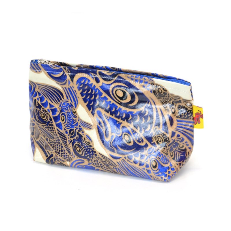 拉链包 - Blue Carp - 化妆包/杂物包 - 棉．麻 蓝色