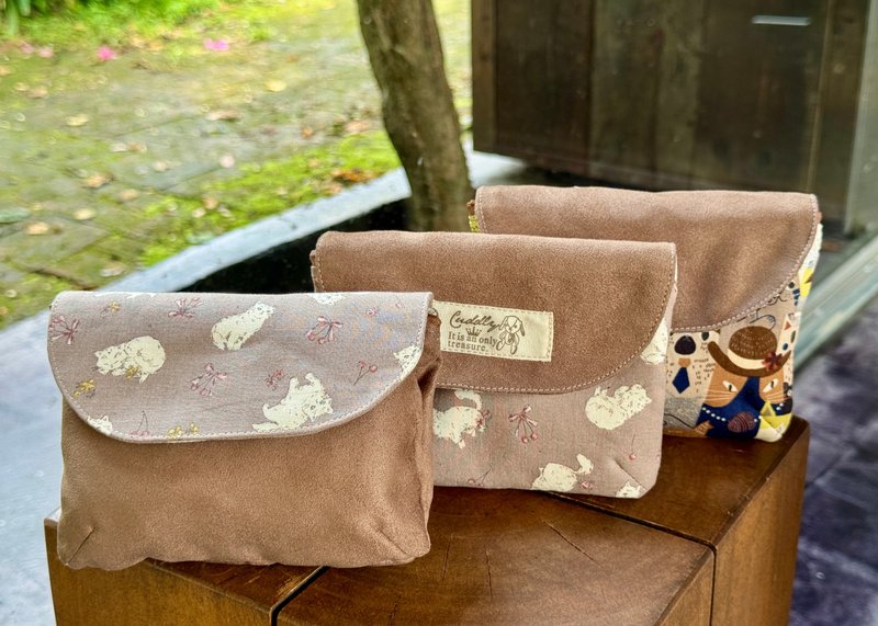 【 现货 】三层拉链小包・猫咪系列收纳包 | 化妆包・旅行小物 - 化妆包/杂物包 - 棉．麻 