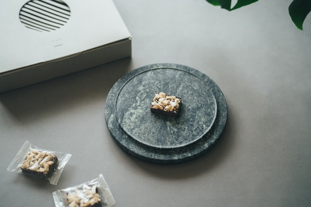 台湾蛇纹石 双面点心餐盘/烤盘 Double-Side Tray - 盘子/餐盘/盘架 - 石头 绿色