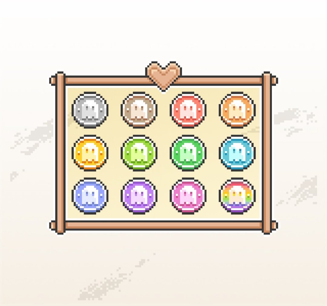 Twitch订阅者徽章及小奇点徽章/忠诚徽章/像素风/幽灵硬币/小鬼 - Logo 设计/图案设计 - 其他材质 