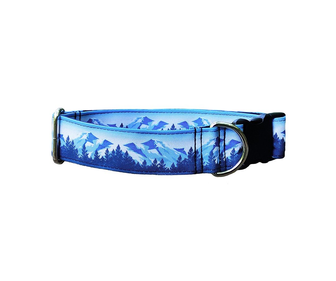 Dog Collar Mountains Handmade Heavy Duty Nylon Adjustable Buckle High Quality - 项圈/牵绳 - 其他材质 