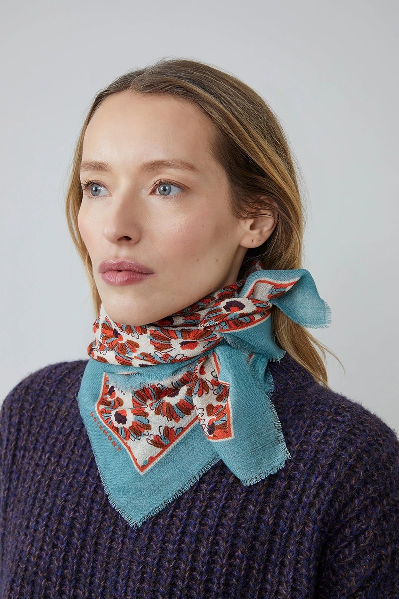 794 羊毛方巾70 - 米色 - 围巾/披肩 - 羊毛 