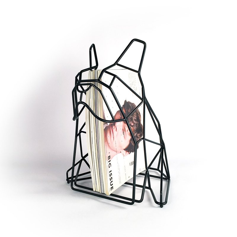 法国斗牛犬杂志架 French Bulldog magazine rack - 收纳用品 - 其他金属 黑色